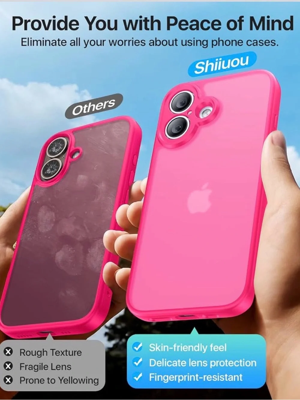 iPhone 16Protective Case - Bright Pink full camera protection NEW military grade